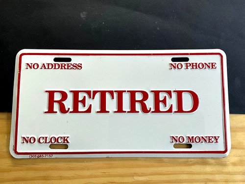 Retired license plate - license,